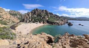 Playa en los alrededores y camastros