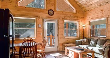 Waterfront cabin with bridge, private hot tub, & WiFi - near National Forest