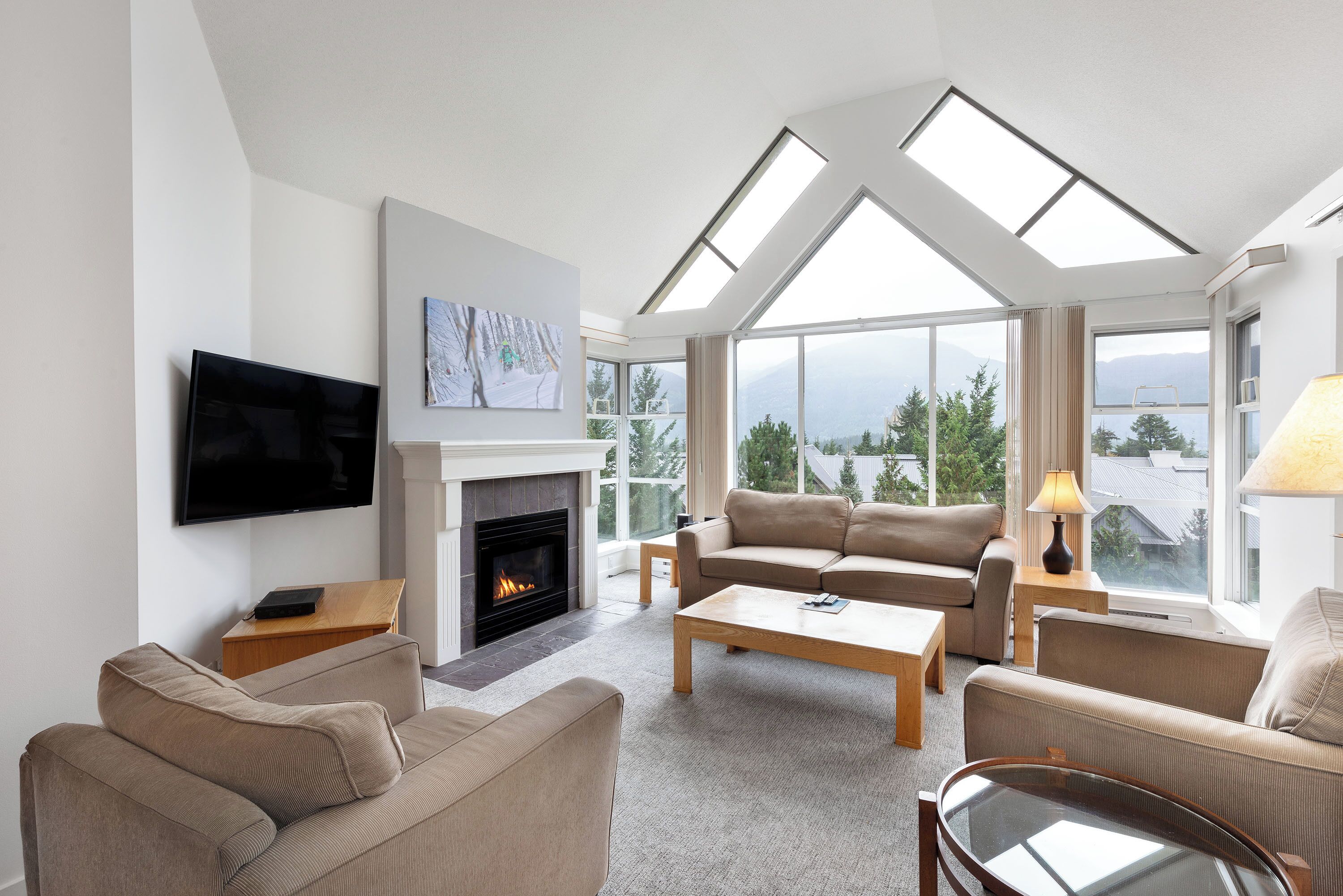 TV, fireplace, DVD player