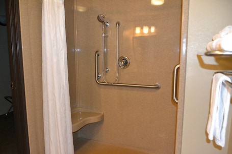 Comfort Room, 1 Queen Bed, Accessible | Bathroom shower. Carrington Inn & Suites