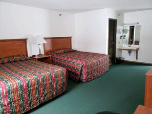 Classic Single Room, 2 Queen Beds | Desk, laptop workspace, blackout drapes, iron/ironing board - Carrington Inn & Suites (Carrington)