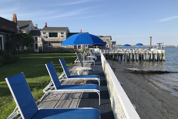 Our dock and deck looking toward our building