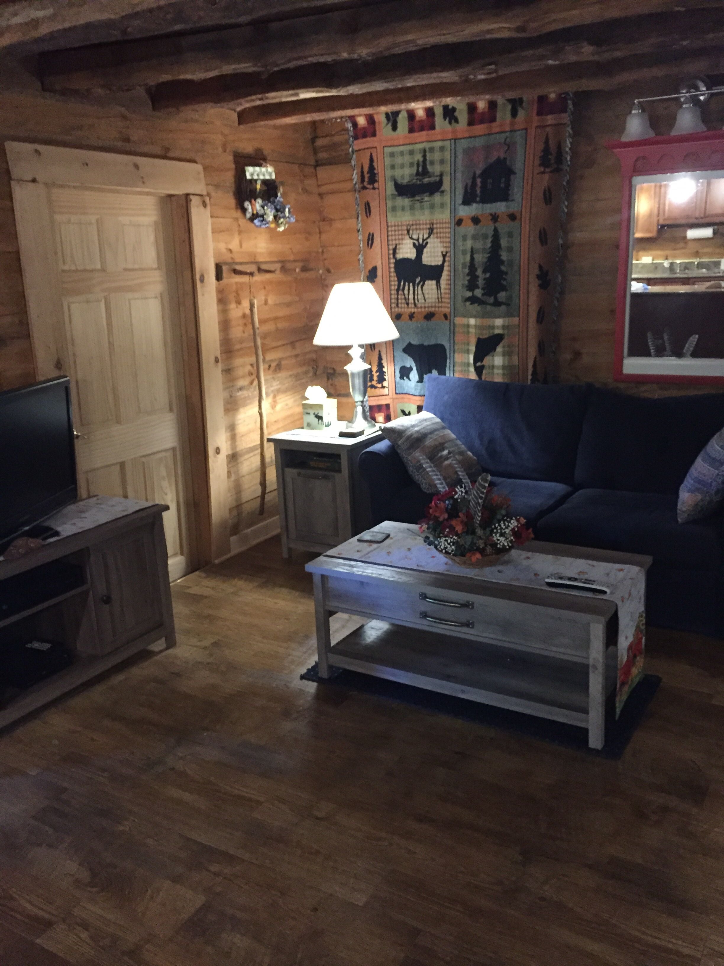 Smart-TV, Kamin, DVD-Player, Bücher