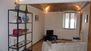 Een televisie en boeken