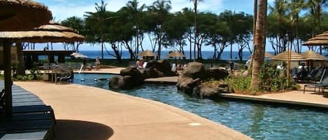 Piscine extérieure, piscine chauffée