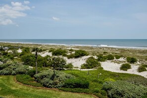 On the beach, sun loungers, beach towels