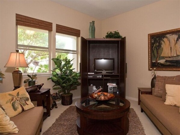 TV, DVD player, stereo