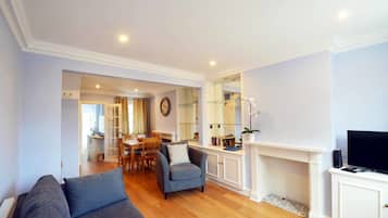 Basic House, 2 Bedrooms, Kitchen, River View | Living area | 32-inch flat-screen TV with cable channels, LED TV, DVD player