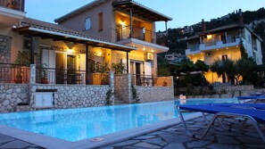 Front of property – evening/night - Alkionis (Lefkada)