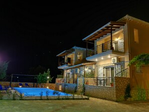 Front of property – evening/night - Alkionis (Lefkada)