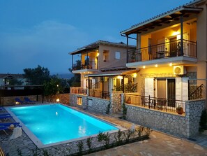 Front of property – evening/night - Alkionis (Lefkada)