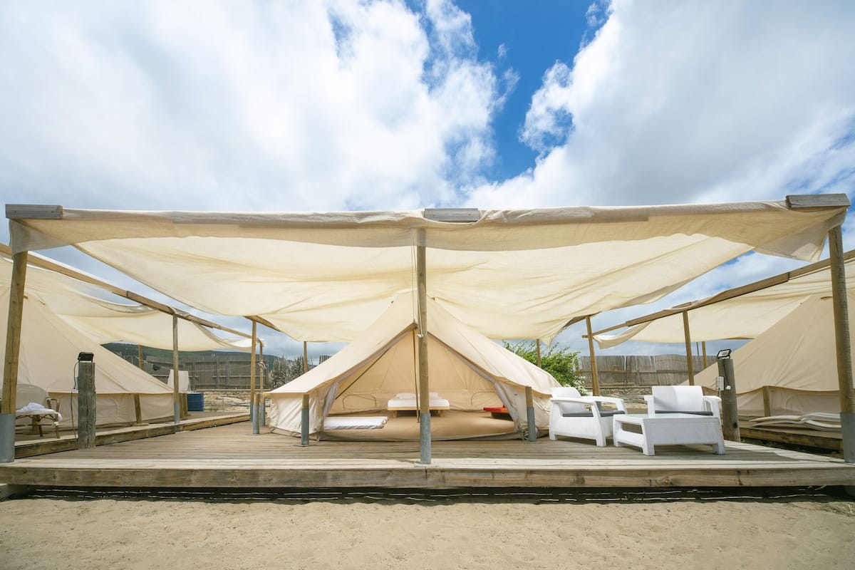 Comfort tent, gedeelde badkamer