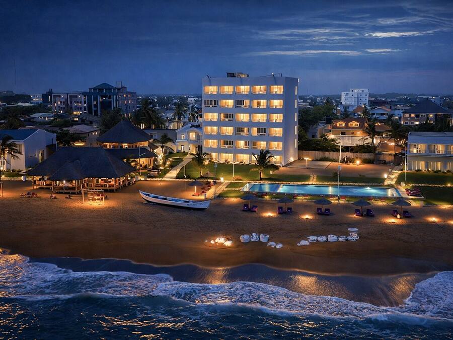 Private beach, white sand, sun loungers, beach umbrellas