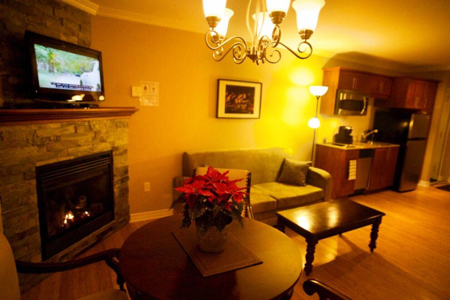 TV connectée, cheminée