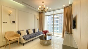 Luxury Apartment, 2 Bedrooms | Living area - Homes by Christine Vinhomes Central Park (Ho Chi Minh City)