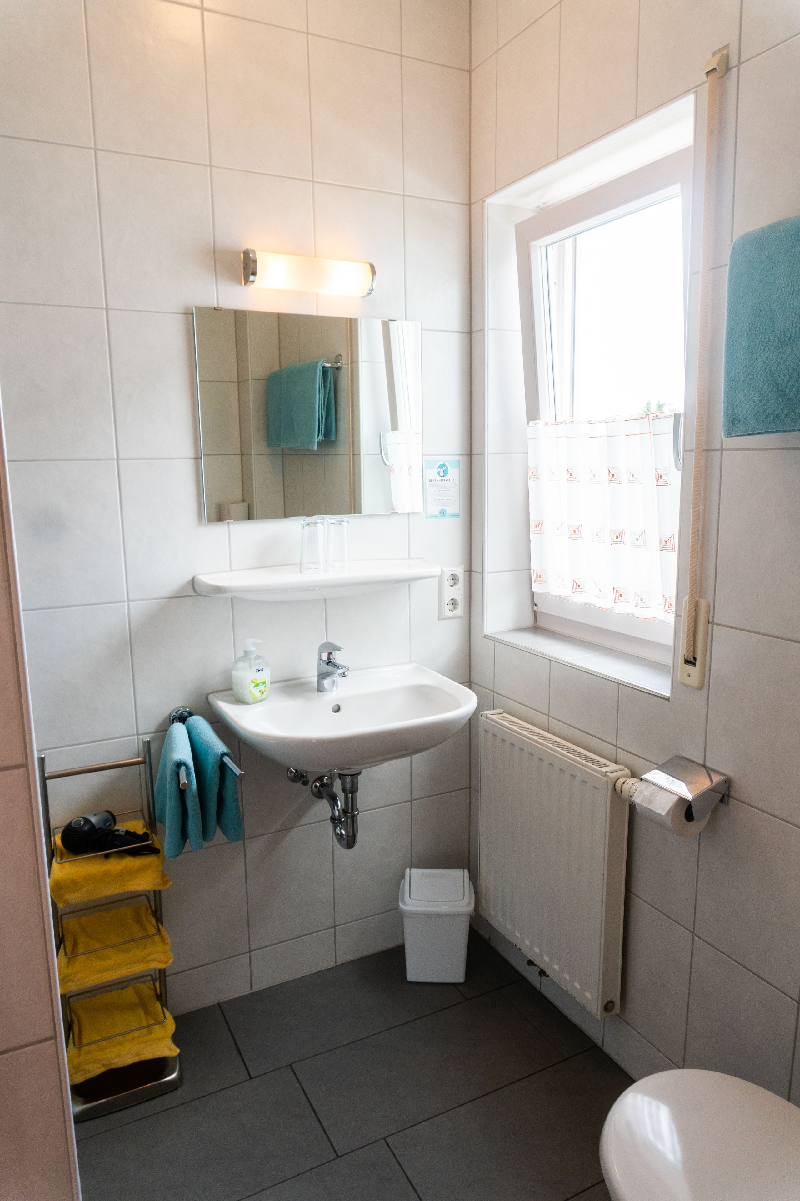 comfort double room | bathroom | shower, hair dryer, towels, soap