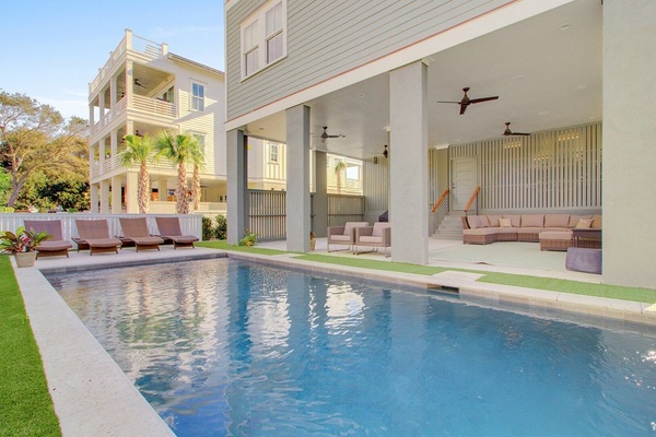 Private pool in the entertainer's backyard.