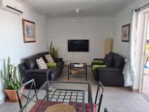 Smart TV, DVD player, books, music library