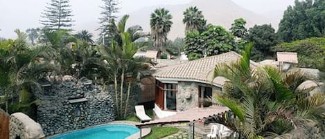 Bungalow One, 2 Rooms & 3 Baths, Private Pool (1 Double, 2 Bunk and 1 Sofa Bed) | Free WiFi, bed sheets
