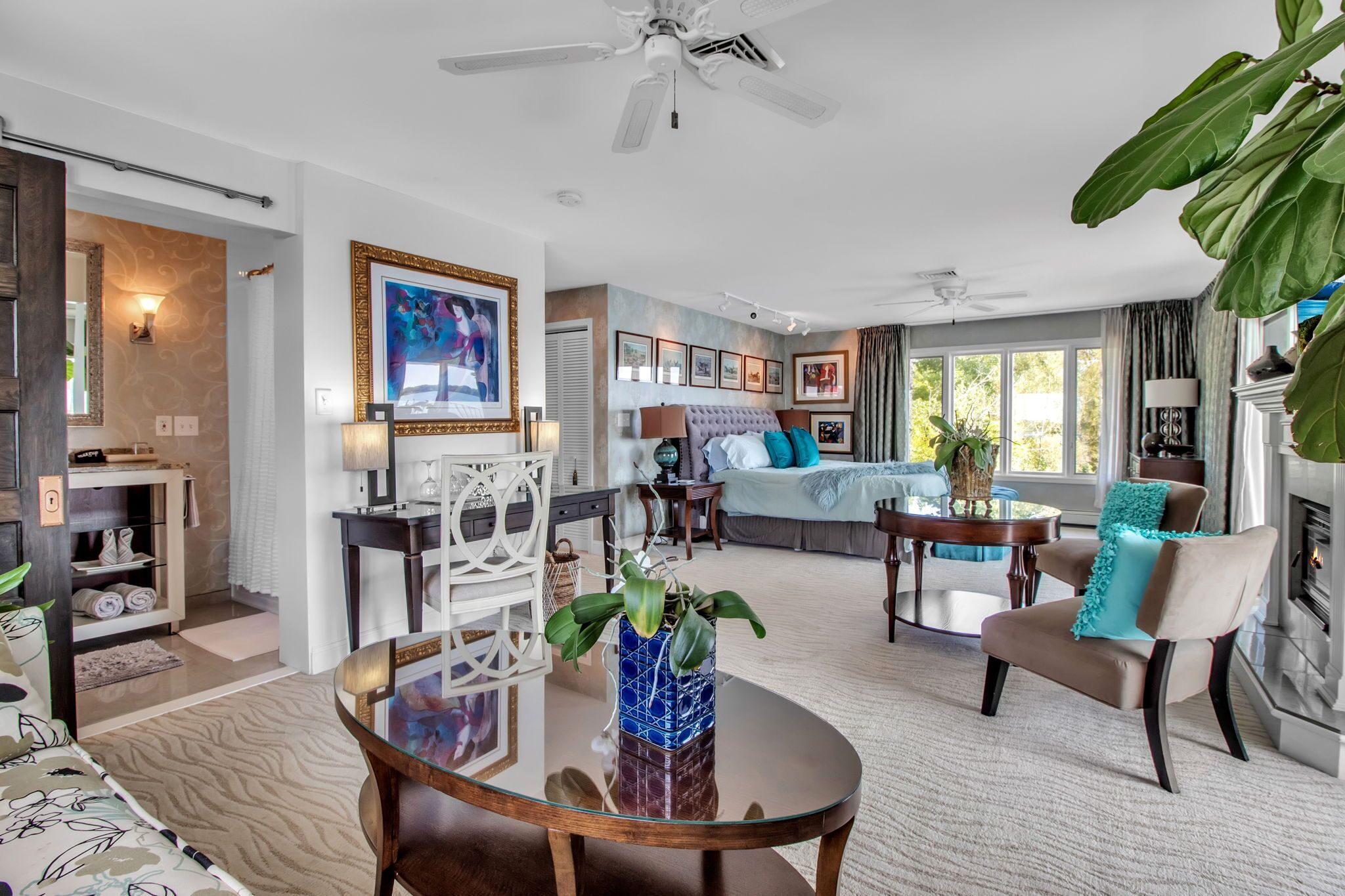 Suite Romantis, ensuite, pemandangan sungai | Lounge