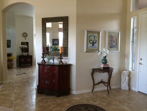 Smart TV, DVD player, books, music library