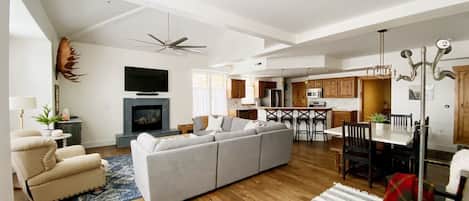 TV, fireplace, DVD player