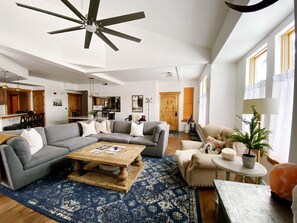 Télévision, cheminée, lecteur de DVD