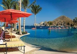 Beach Club Infinity Pool with Sea of Cortez views of El Arco