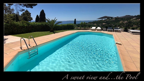 Villa overlooking Baie du st Tropez facing south with large garage