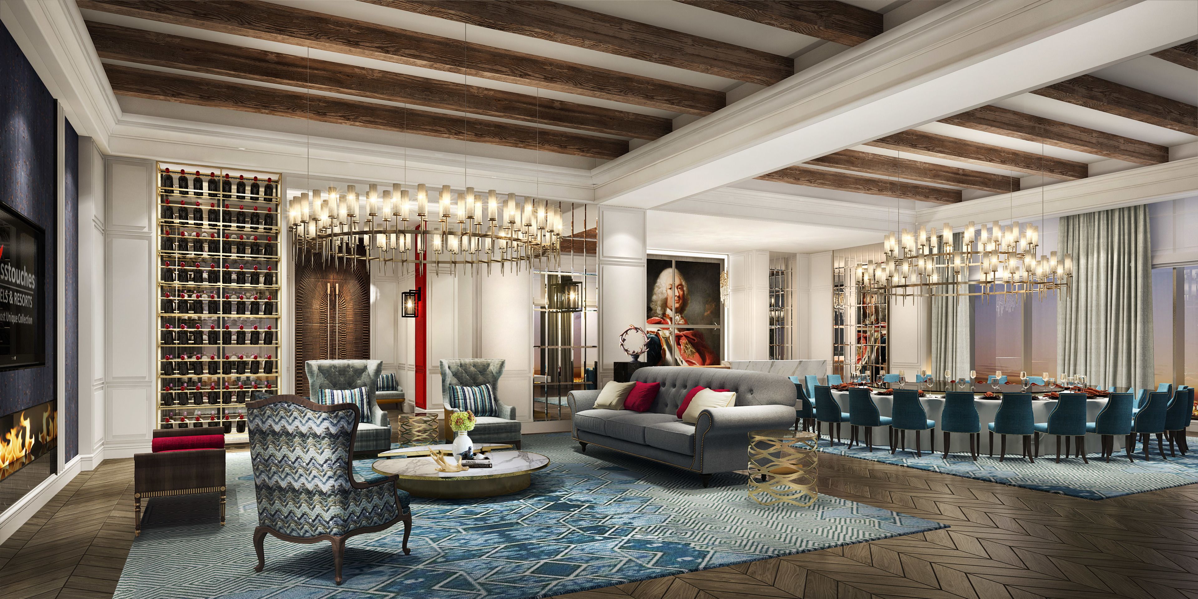 4 من المطاعم، حيث تُقدم وجبات الإفطار، الغداء، العشاء، الأطباق الصينية