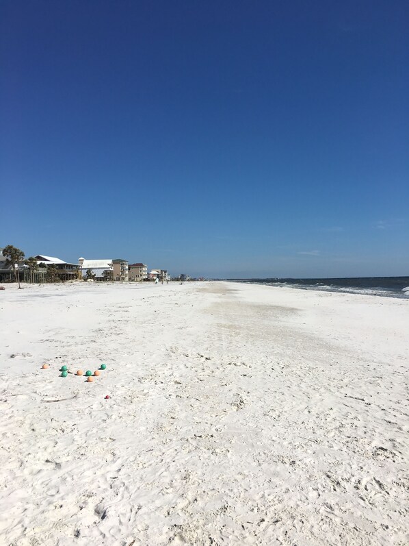 Beach nearby, sun loungers