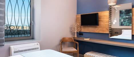 Junior Suite, Sea View | Egyptian cotton sheets, premium bedding, pillow-top beds, minibar