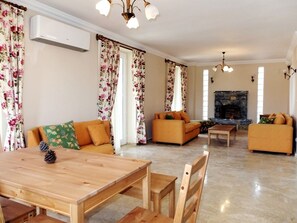 Villa, Pool View | Living room | LCD TV, fireplace - Patara 1 Solovilla (Fethiye)