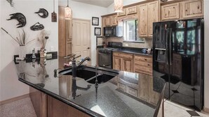Cabin, Multiple Beds, Hot Tub, Mountain View | Private kitchen - A River Runs Through It - Three Bedroom Cabin with Hot Tub (Ruidoso)