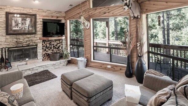 Cabin, Multiple Beds, Hot Tub, Mountain View | Living room - A River Runs Through It - Three Bedroom Cabin with Hot Tub (Ruidoso)