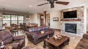 Cabin, Multiple Beds, Hot Tub, Mountain View | Living room - Abbey Lodge - Nine Bedroom Cabin with Hot Tub (Ruidoso)