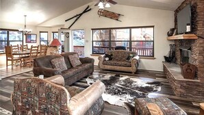 Cabin, Multiple Beds, Hot Tub, Mountain View | Living room - Aint No Better View - Three Bedroom with Hot Tub (Ruidoso)