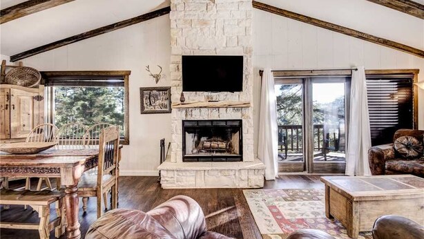 Cabin, Multiple Beds, Hot Tub, Mountain View | Living room | TV, fireplace, DVD player - Alto Lakes - Four Bedroom Cabin with Hot Tub (Alto)