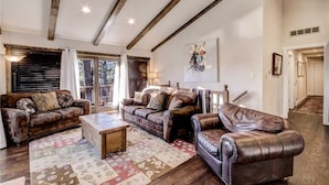 Cabin, Multiple Beds, Hot Tub, Mountain View | Living room | TV, fireplace, DVD player - Alto Lakes - Four Bedroom Cabin with Hot Tub (Alto)