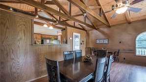 Cabin, Multiple Beds, Patio, Mountain View | Private kitchen | Coffee/tea maker, fridge, microwave, oven - Blue Bear Retreat - Eight Bedroom Cabin (Ruidoso)