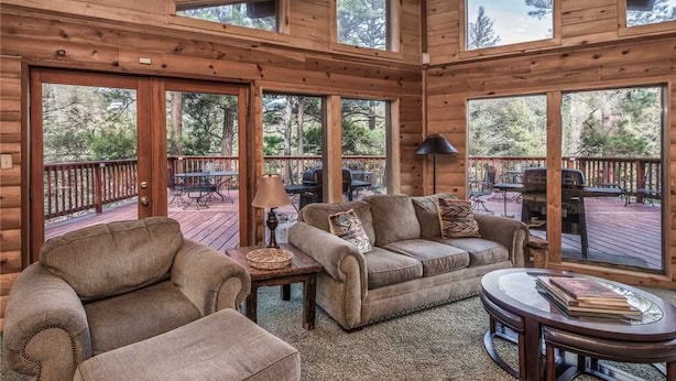 Cabin, Multiple Beds, Hot Tub, Mountain View | Living room - Buffalo Lodge - Seven Bedroom Cabin with Hot Tub (Ruidoso)