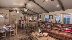 Living room - Cowboy Cabin - Two Bedroom Cabin with Hot Tub (Ruidoso)