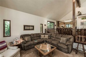 Cabin, Multiple Beds, Patio | Living room | TV, DVD player