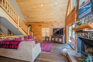 TV, fireplace, DVD player