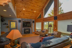 House, 5 Bedrooms, Fireplace | Living area | TV, fireplace - Hootenanny 5 Bedroom House (McHenry)