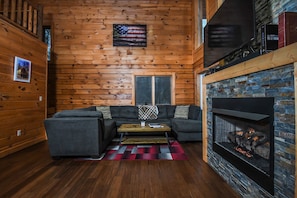 House, Multiple Beds, Hot Tub | Living room | TV, fireplace, DVD player