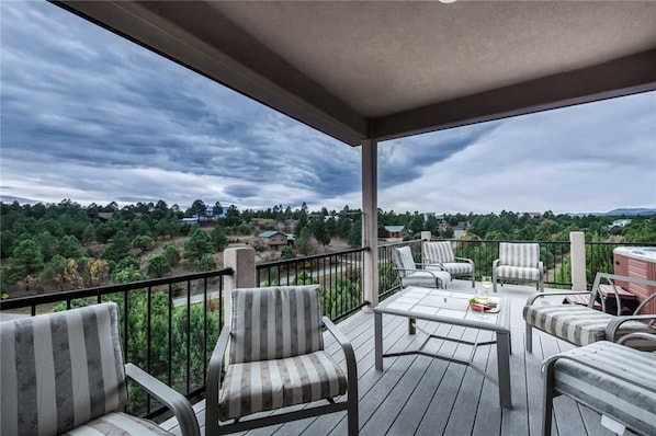 Cabin, Multiple Beds, Hot Tub, Mountain View | Balcony