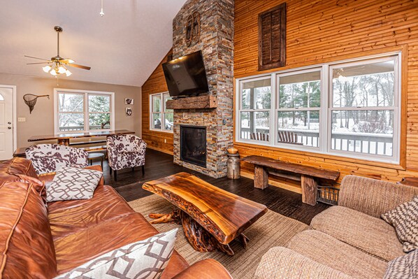 TV, fireplace, DVD player