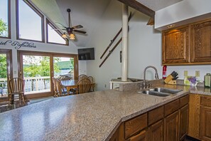 House, Multiple Beds, Fireplace | Private kitchen