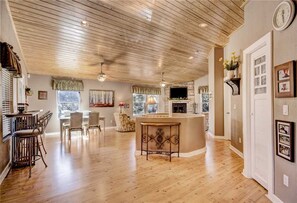 Cabin, Multiple Beds, Patio, Mountain View | Living room | TV, fireplace, DVD player - Treetop - Two Bedroom Cabin (Ruidoso)